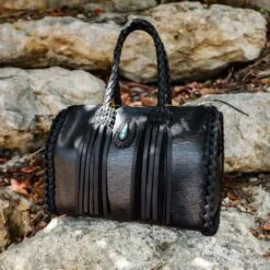 LEATHER AND VODKA BLACK EPI SPEEDY 25CT BISBEE TURQUOISE BAG
