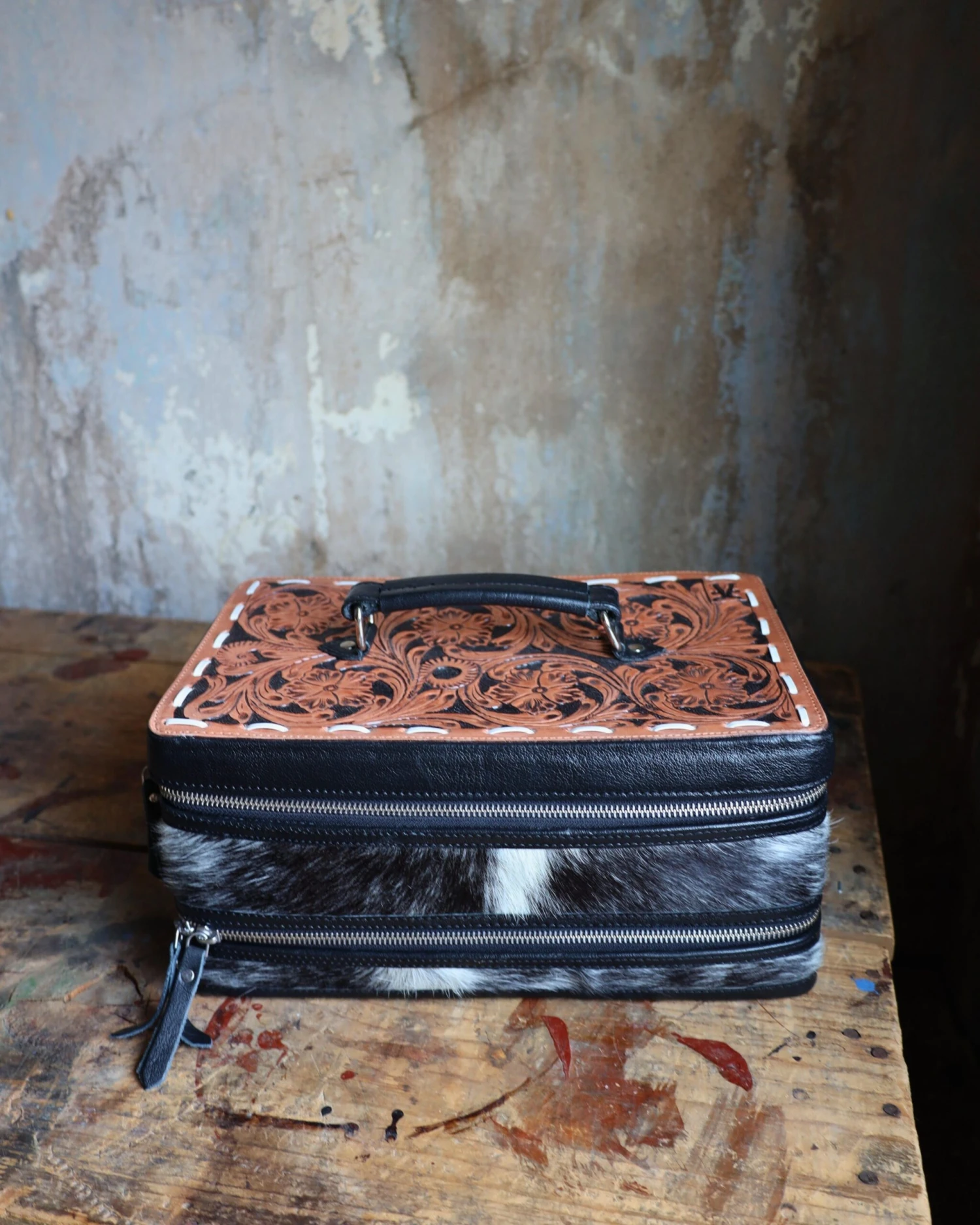 VINTAGE COWGIRL CASES JEWELRY DOUBLE DECKER CASE