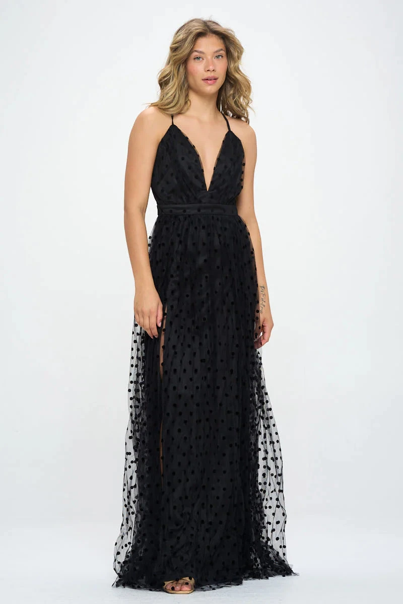 COLLETTA DOT MAXI DRESS
