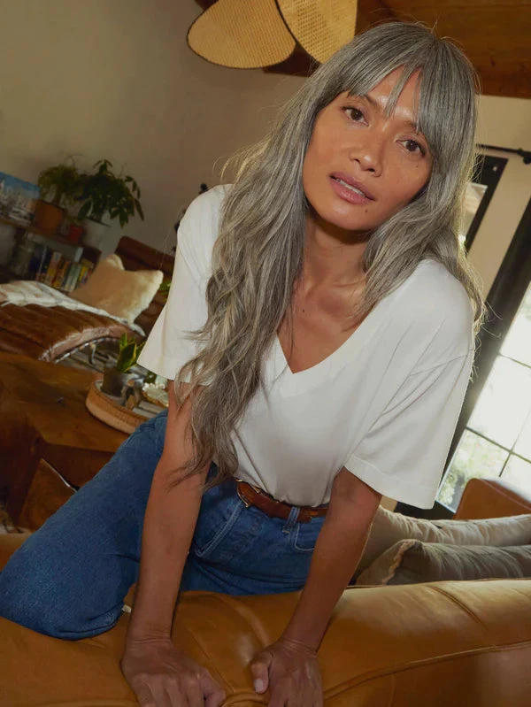 NATION NINA VINTAGE FIT V NECK TOP - Image 2