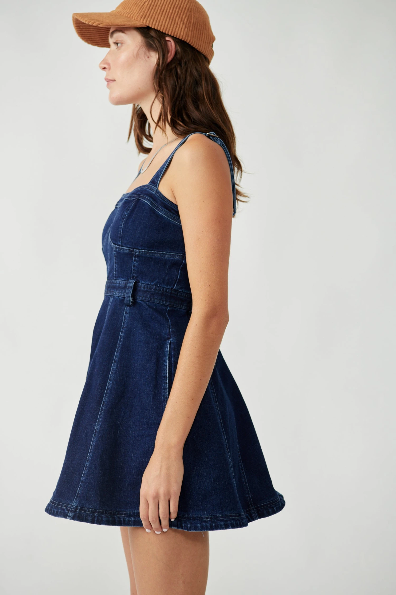 FREE PEOPLE MARGOT DENIM MINI SKIRT OVERALLS - Image 2