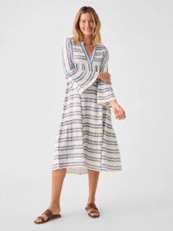 Faherty Dream Cotton Gauze Vida Midi Dress