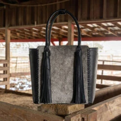 WESTERN AND CO. UPTOWN TASSEL TOTE - BLACK