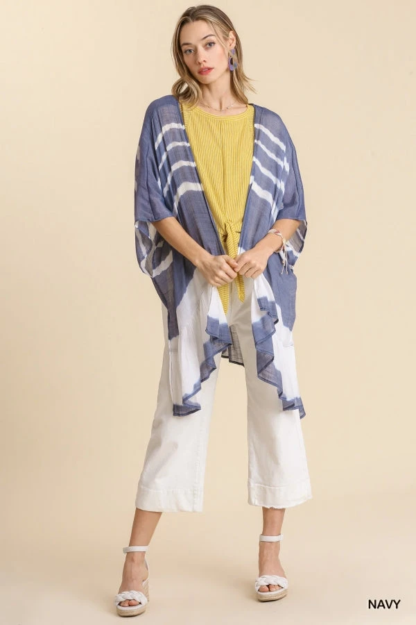 UMGEE SIDE SLITS RUFFLE HEM KIMONO - Image 2